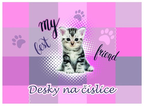 Karton P+P Desky na číslice kočka