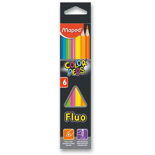 Pastelky MAPED ColorPeps Fluo, 6 barev