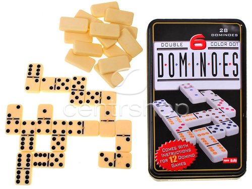 Domino v plechové krabičce