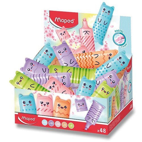Zvrazova Maped Fluo Peps Mini Pastel stojnek, 48 ks