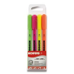 Zvýrazňovač Kores High Liner - sada 4 barvy