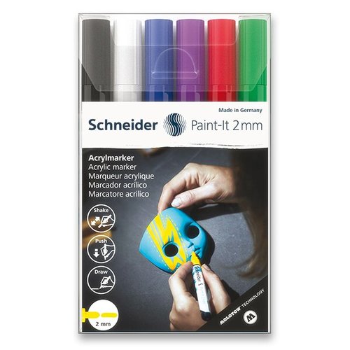 Akrylov popisova Schneider Paint-It 310 souprava V1, 6 barev