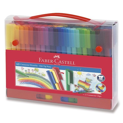 Faber-Castell Dtsk fixy Connector taka, 60 barev