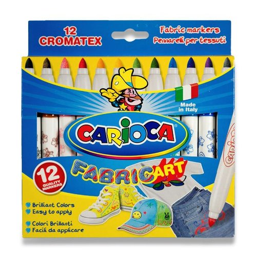 Carioca fixy  Fabric - 12 barev, siln hrot