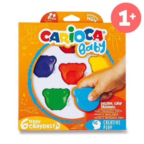 Carioca Plastov pastely Teddy Crayons 6 barev