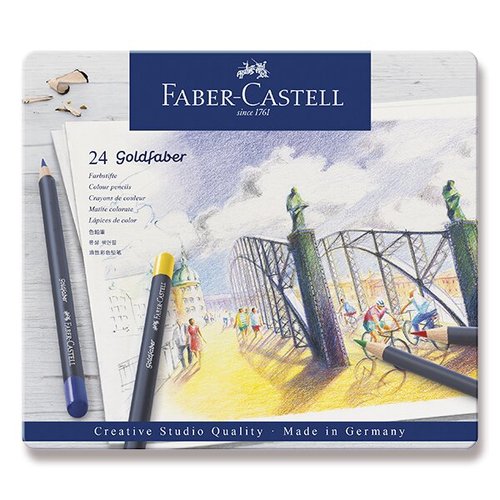 Faber-Castell Pastelky Goldfaber plechov krabika, 24 barev