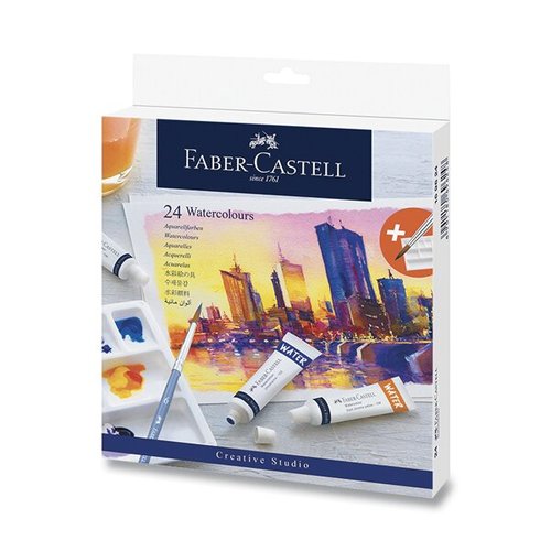 Akvarelov barvy Faber-Castell 24 barev, tuba 9 ml
