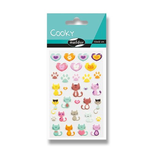 Samolepky Maildor 3D Cooky Koky a srdce