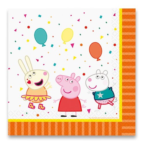 Amscan Papírové ubrousky Peppa Pig 33 x 33 cm, 16 ks