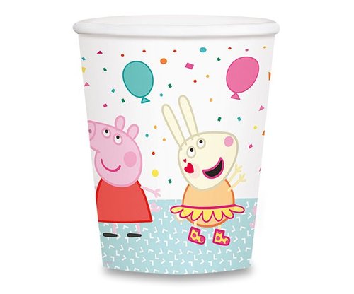 Amscan Papírové kelímky Peppa Pig objem 0,25 l, 8 ks