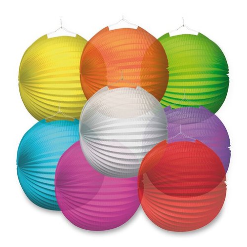 Paprov lampion Transparent - prmr 25 cm, mix barev