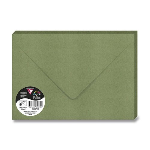 Barevn oblka Clairefontaine C5, olizov, 20 ks tm. zelen, C5