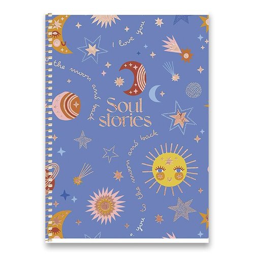 Kroukov blok Shkolyaryk Soul Stories B5, tverekovan, 80 list, mix motiv