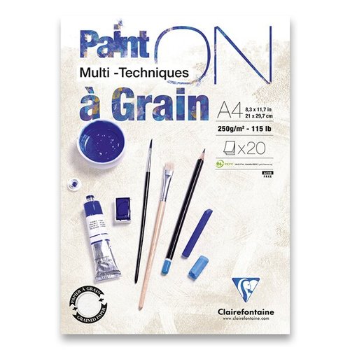 Blok Clairefontaine Paint on Grain A4, 20 list, 250 g