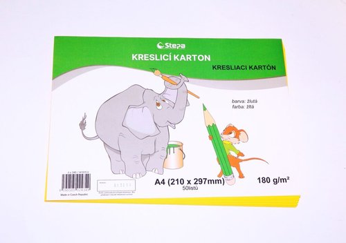 Karton kreslc A4/50ks lut 180g / ks