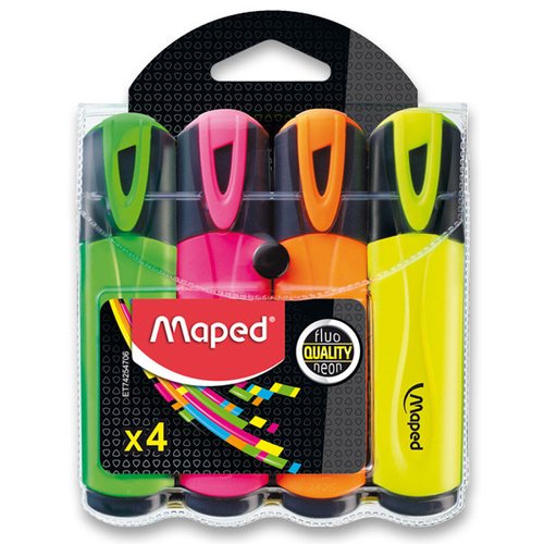 Maped Zvrazova Fluo Peps Classic - sada 4 barev