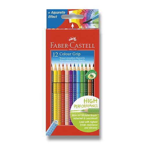 Pastelky FABER-CASTELL Colour Grip 2001, 12 barev