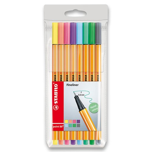 Stabilo Liner Point 88 - sada 8 pastelových barev