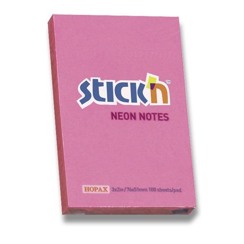 Samolepic bloek Hopax Neon Stick Notes - 7651 mm, rov