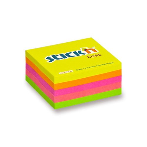 Samolepicí bloček Hopax Neon Cube Notes - barevný