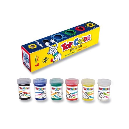 Prstové barvy Toy Color - 6 barev, 25 ml