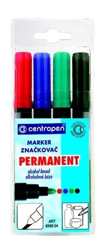 Znakova Centropen 8566 Permanent sada 4 kusy, e stopy 2,5 mm