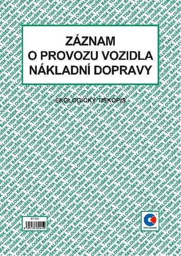 Zznam o provozu vozidla nkladn dopravy A4