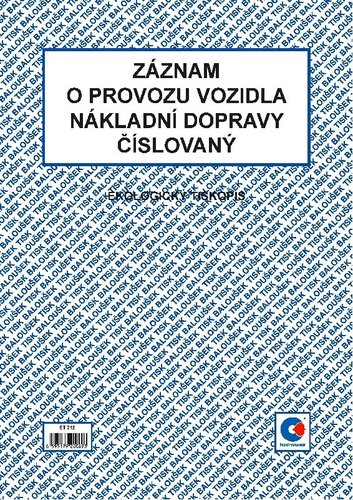 Zznam o provozu vozidla nkladn dopravy  A4  slovan