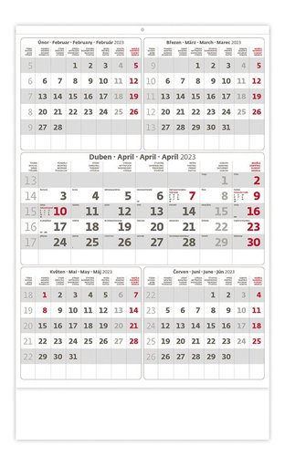 Helma Kalendář pětiměsíční nástěnný šedý 2023