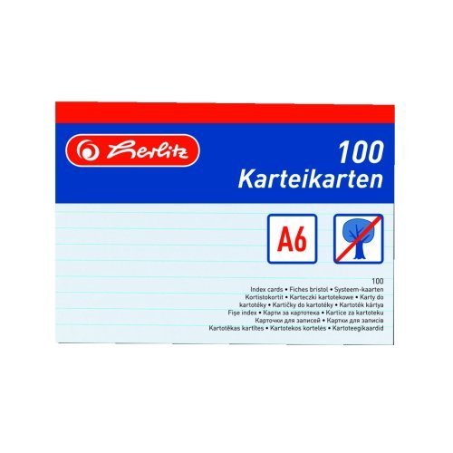 Herlitz Karty do kartotky A6/100 ks bl