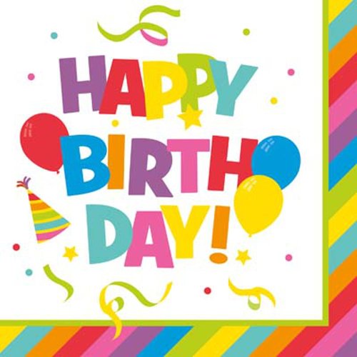 Herlitz Ubrousky Happy Birthday 33 x 33 cm