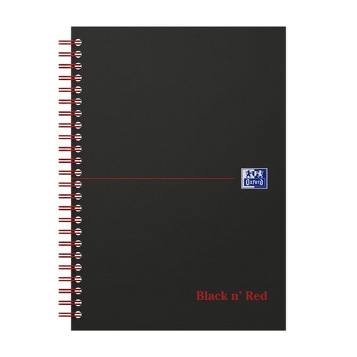 Oxford - Blok spirlov Oxford Black n&#039;Red Notebook A5/70 list tverekovan
