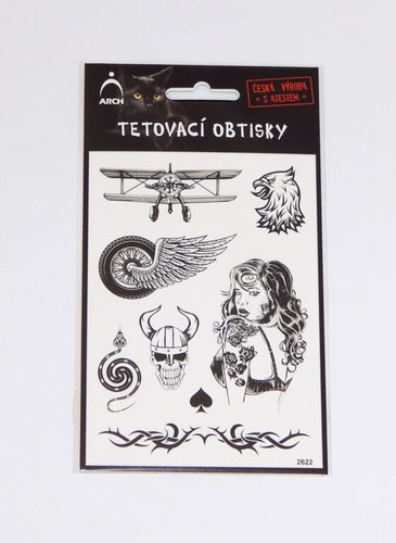 Samolepky tetovn Dvouplonk / ern / 2622