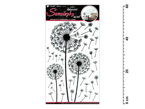 Samolepc dekorace 10148 pampelika ern 60x32cm