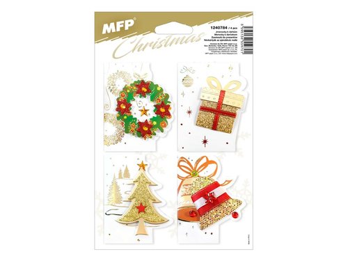 MFP Jmenovky na dárky vánoční 3D 6,5x8cm (4ks)