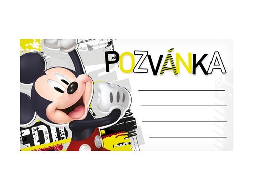 Pozvánka Y15 Disney Mickey (10ks) (190x100mm)