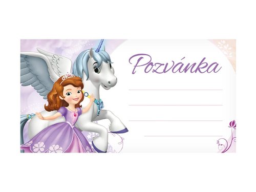 Pozvánka Y16 Disney Sofia the First (10ks) (190x100mm)