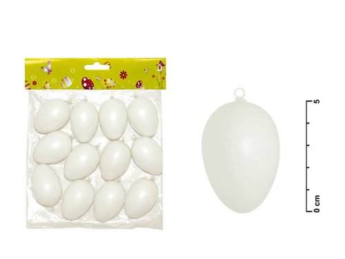 Vajíčka plast 6cm/12ks bílé S32085