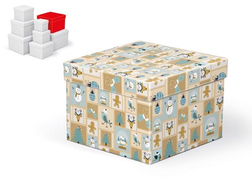 Krabice dárková vánoční C-V001-F 18x18x13cm
