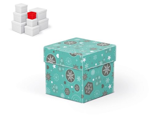 Krabice dárková vánoční C-V002-A  8x8x8cm