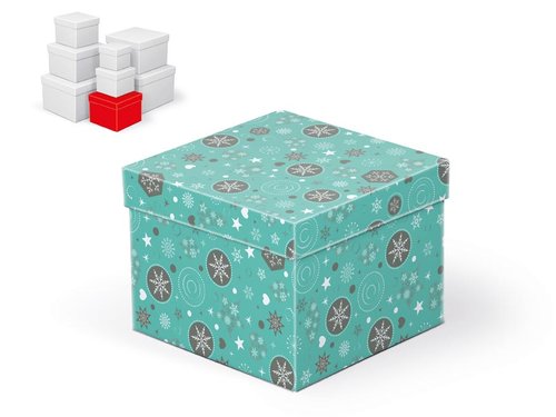 Krabice dárková vánoční C-V002-D 14x14x11cm