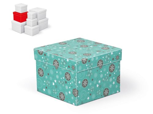 Krabice dárková vánoční C-V002-E 16x16x12cm