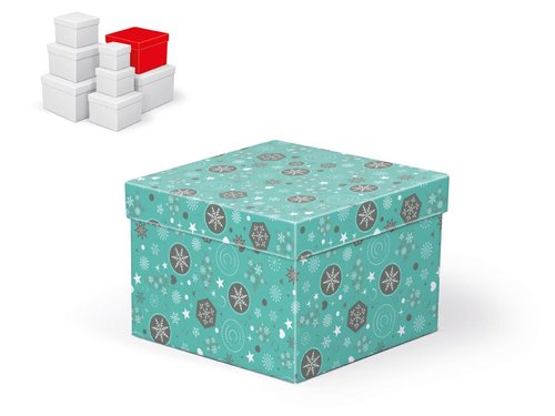 Krabice dárková vánoční C-V002-F 18x18x13cm