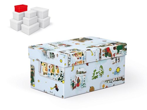 Krabice dárková vánoční B-V005-BL 18x11x9cm
