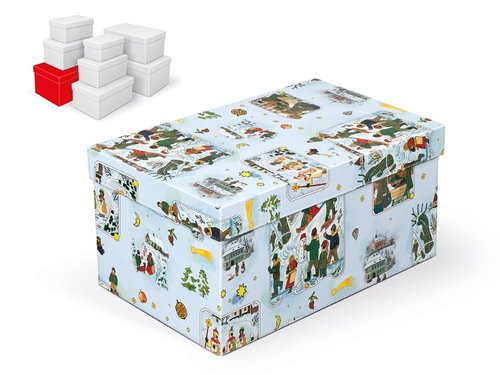 Krabice dárková vánoční B-V005-GL 28x18x14cm