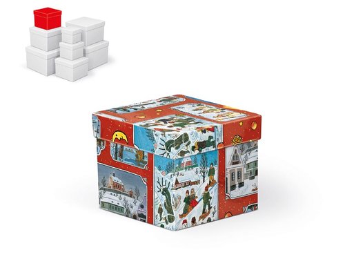 Krabice dárková vánoční C-V005-CL 12x12x10cm