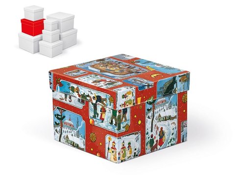 Krabice dárková vánoční C-V005-EL 16x16x12cm