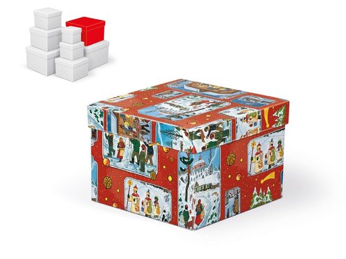Krabice dárková vánoční C-V005-FL 18x18x13cm