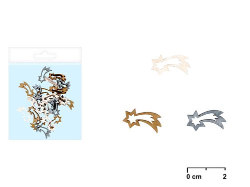 Dekorace kometa 24ks 2cm mix