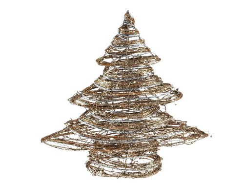 Stromeček ratan zlatý vánoční 30cm R3835